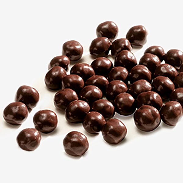 kleine Schokokugeln aus dunkler Schokolade